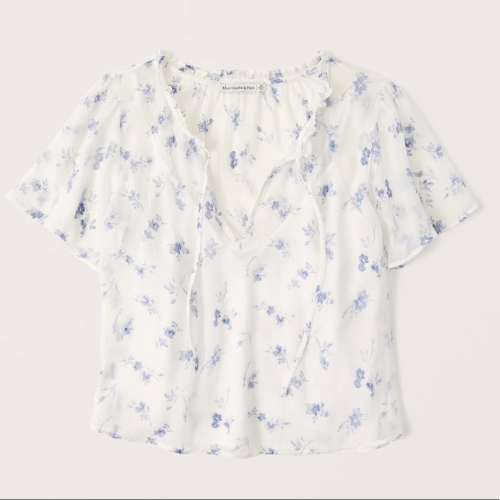 Abercrombie White Floral Shirt